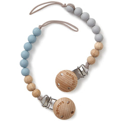 SAMiGO pacifier clips blue-gray set pack keeps pacifiers handy for on-the-go parents.