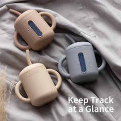 SAMiGO sippy cup clear window lets you see contents at a glance