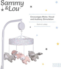 Sammy & Lou mobile raccoon figure for gentle eye tracking during lullaby time.