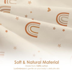SANDJEST arm-in sleep sack demonstrates secure wearable blanket for newborns.