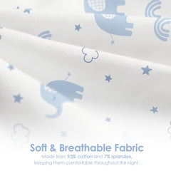 SANDJEST arm-in zipper detail demonstrates secure, easy on-off for soothing night-time changes