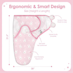 SANDJEST baby swaddle blanket heart pattern promotes snug, comforting nights for baby.