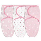 SANDJEST baby swaddle blanket rabbit pattern provides secure feel for peaceful newborn sleep.