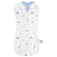 SANDJEST baby swaddle dinosaur arm-in zipper for secure sleep