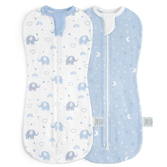 SANDJEST baby swaddle elephant pack2 cozy newborn sleep security.