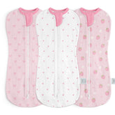 SANDJEST baby swaddle pack of 3 with soft cotton for newborn comfort.