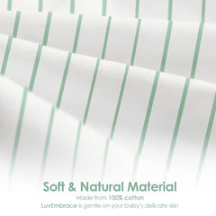 SANDJEST baby-swaddle stripe-closeup-fabric emphasizes gentle weave for daily wear.
