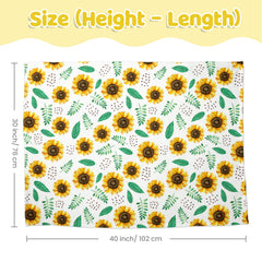 SANDJEST Bright-Bedroom-Decor Sunflower blanket brightens kid's room and inspires cozy nap times.