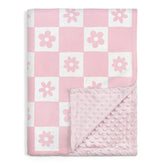 SANDJEST Daisy Minky blanket front view showing soft plush surface for cozy cuddles