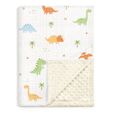 Sandjest Dinosaur Blanket in crib scene offers cozy nursery comfort