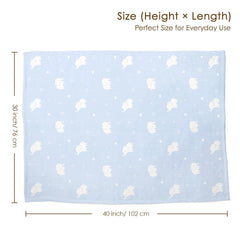 SANDJEST elephant baby blanket 30x40 ideal for cribs and strollers.