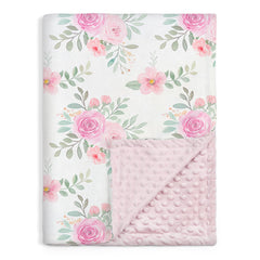 SANDJEST floral minky blanket 30x40 soft plush for cozy bedtime