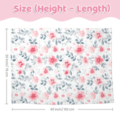 Sandjest Floral Minky Blanket folded closeup reveals smooth, breathable surface.