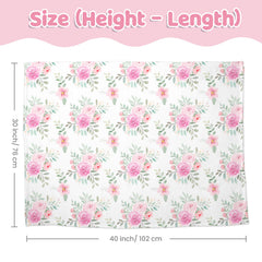 SANDJEST floral minky blanket in nursery setting for calming sleep ambiance