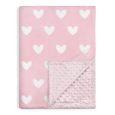 SANDJEST Heart Minky Blanket front view shows soft plush surface for cozy cuddling