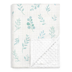 SANDJEST Leaf blanket muslin side for breathable baby comfort