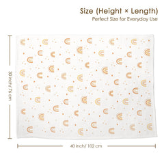SANDJEST Rainbow Baby Blanket dotted fleece back texture for cuddly moments