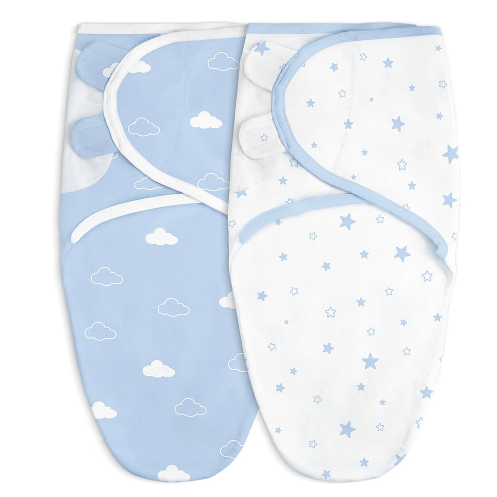SANDJEST swaddle star cloud front view—cozy wearable blanket for newborn sleep