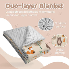 SANDJEST Woodland Animal Blanket colorful design enhances bedtime vibes