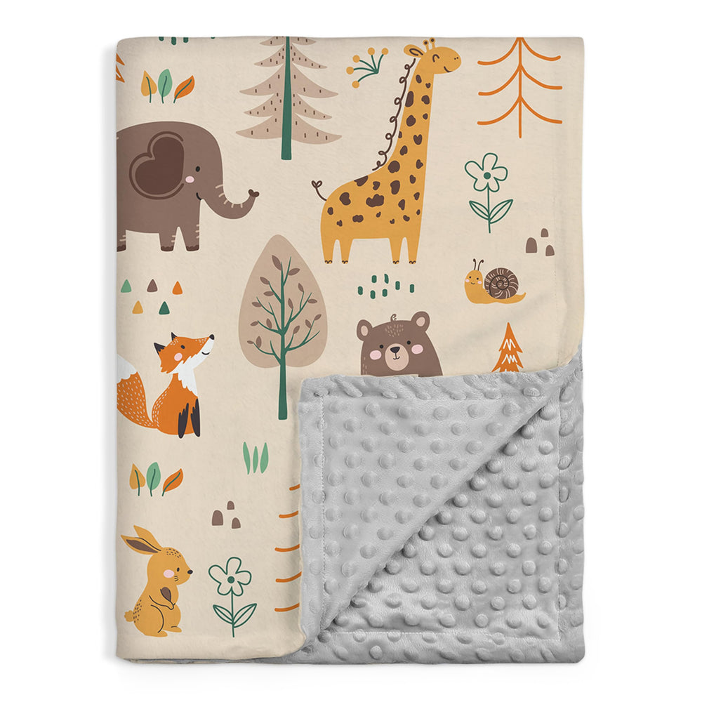SANDJEST Woodland Animal Blanket close-up soft texture for cozy snuggles