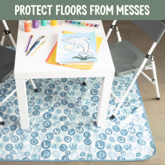 S&T INC High chair spill mat rolled for on-the-go cleanup.