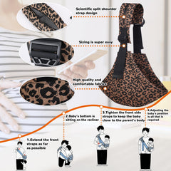 Sanilinwild Leopard Baby Sling ergonomic strap detail supports daily comfort during wear.