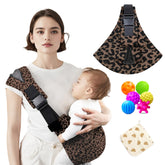 Sanilinwild Leopard Baby Sling three-in-one carry enables hands-free mobility for busy parents.