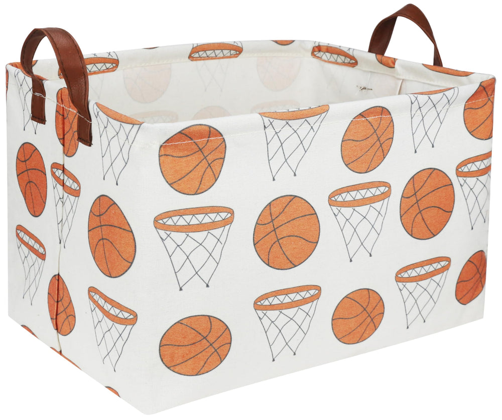 Sanjiaofen basketball basket close-up shows durable leather handles for easy transport.