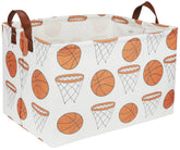 Sanjiaofen basketball basket close-up shows durable leather handles for easy transport.