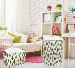 Sanjiaofen canvas basket with leather handles for easy portability around busy rooms.