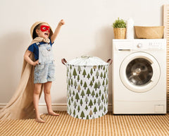 Sanjiaofen woodland hamper collapses flat to save space in a closet.