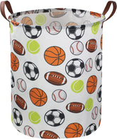 Sanjiaofen kids laundry basket ball front view shows large capacity for clutter-free rooms.
