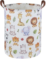Sanjiaofen kids-laundry-hamper features cute-animal-pattern for organized playroom storage.