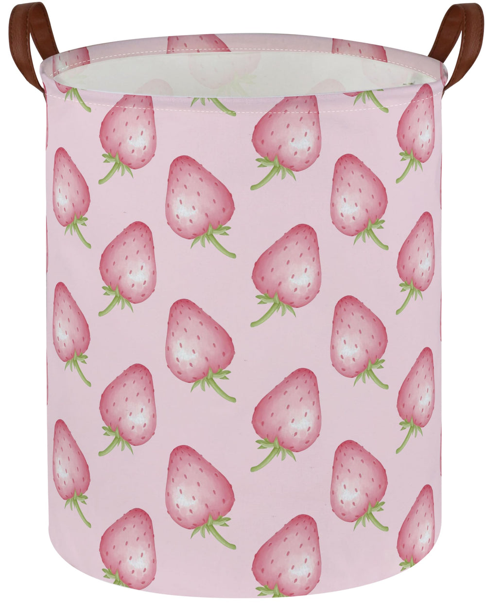 Sanjiaofen kids laundry hamper with pink strawberry pattern for bedroom organization