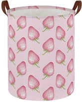 Sanjiaofen kids laundry hamper with pink strawberry pattern for bedroom organization