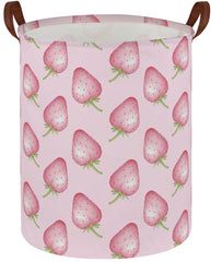 Sanjiaofen kids laundry hamper with pink strawberry pattern for bedroom organization