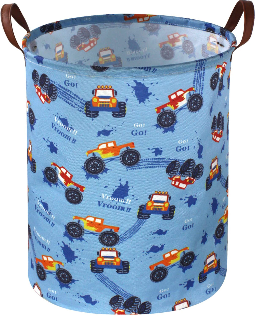 Sanjiaofen monster truck laundry basket full view showing large capacity for toys and clothes