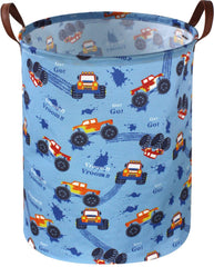 Sanjiaofen monster truck laundry basket full view showing large capacity for toys and clothes