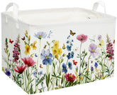 Sanjiaofen rectangle kids basket with flower cluster for stylish toy organization