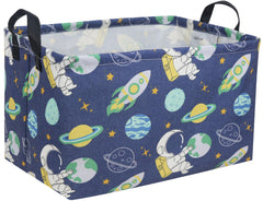 Sanjiaofen astronaut-pattern rectangular basket for kids toys and decor.