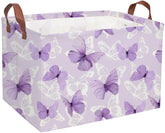 Sanjiaofen rectangular kids basket with purple butterfly pattern for playful storage.