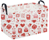 Sanjiaofen rectangular Valentine basket with handles, easy to move and organize toys.