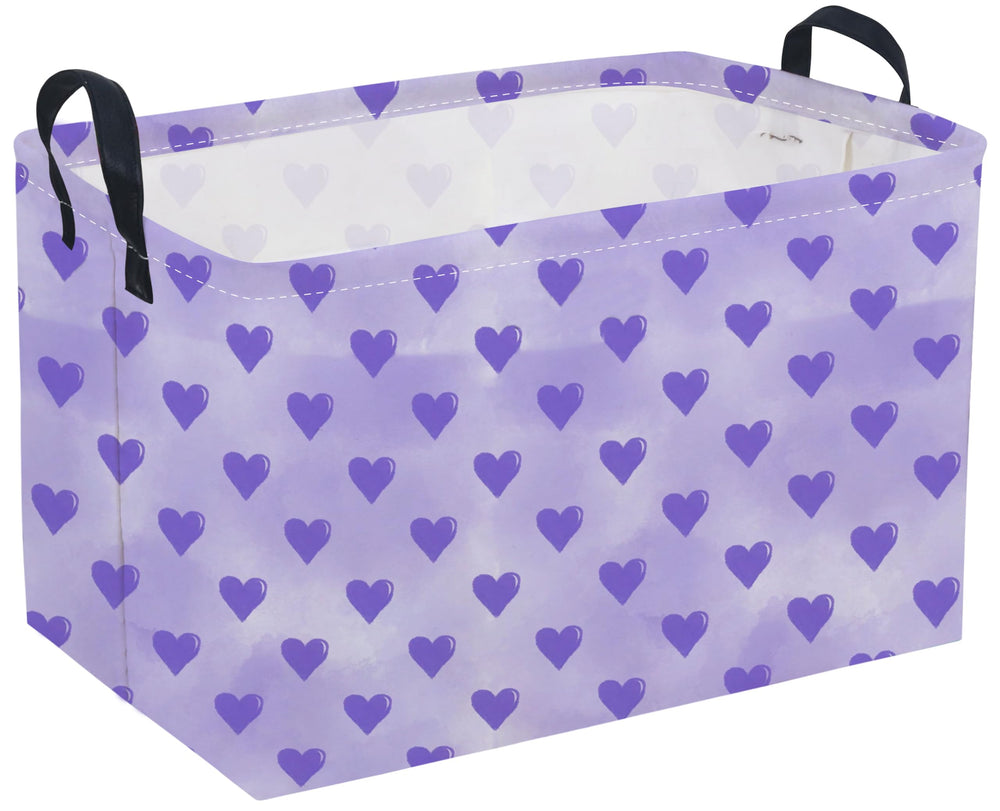 Sanjiaofen rectangular Valentine’s basket front purple shows stylish storage for toys and books