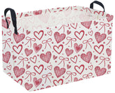 Sanjiaofen rectangular Valentines basket with handles for easy transport and organization.