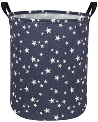 Sanjiaofen Star Laundry Hamper front view with blue star design for kids' storage