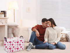Sanjiaofen Valentine's basket integrated into living room as decor and organizer.