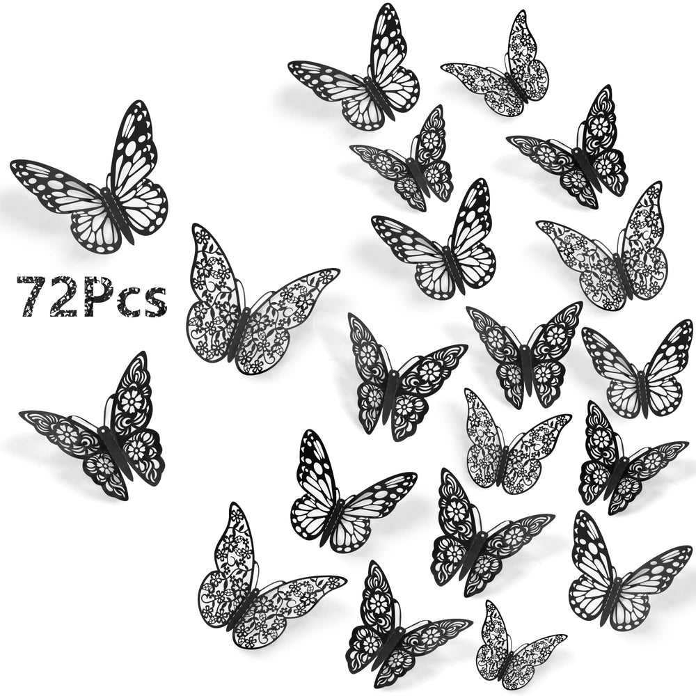 SAOROPEB 3D butterfly style1 3-inch close-up for dimensional wall decor and kid-friendly ambiance.