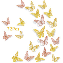 SAOROPEB 3D butterfly wall decor style1-3in enhances nursery walls with rose-gold shimmer.