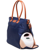 Sarah Wells Abby navy tote front view showing professional style for work