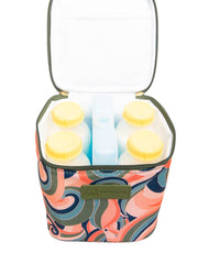 Sarah Wells Cold Gold bag side pocket ready to hold extra accessories